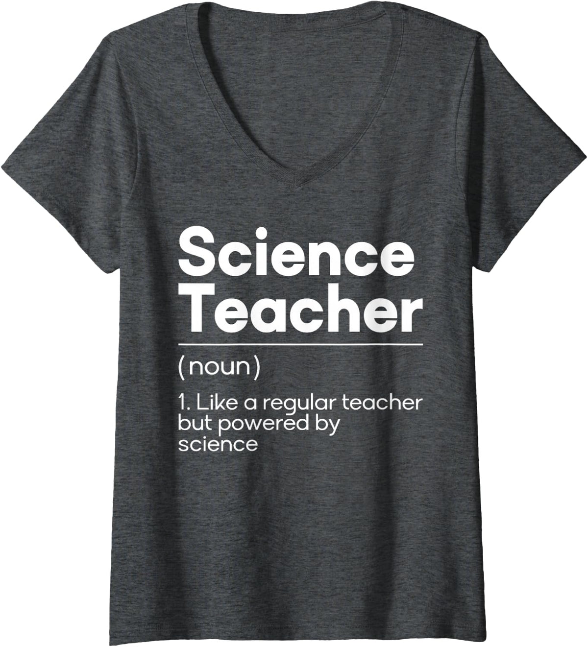 Women's Science Teacher Definition STEM Physics Teacher Scientist V-Neck T-Shirt - Dark Heather Grey