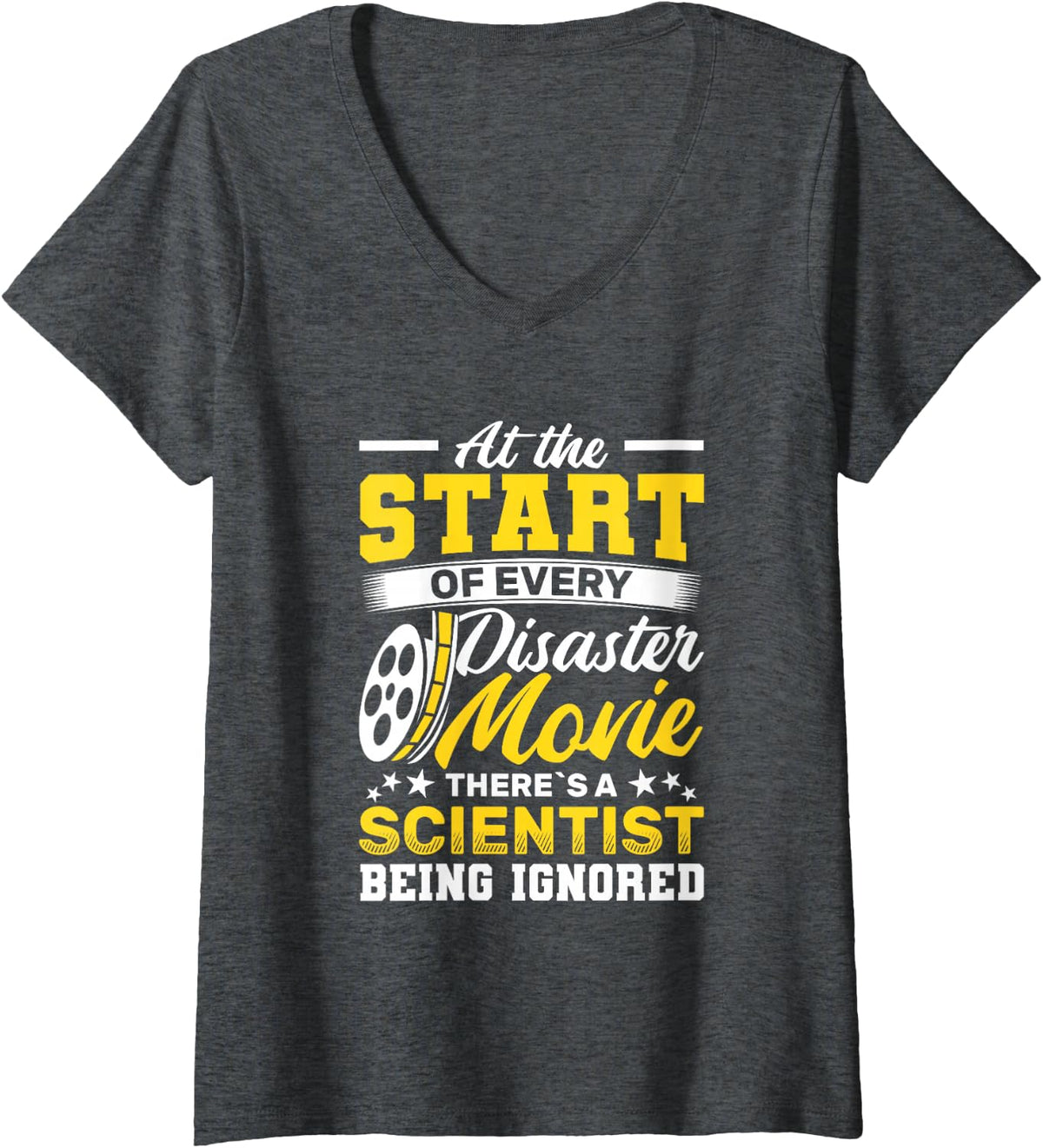 Women's Funny Science Quotes Physician Science Teacher V-Neck T-Shirt - Dark Heather Grey