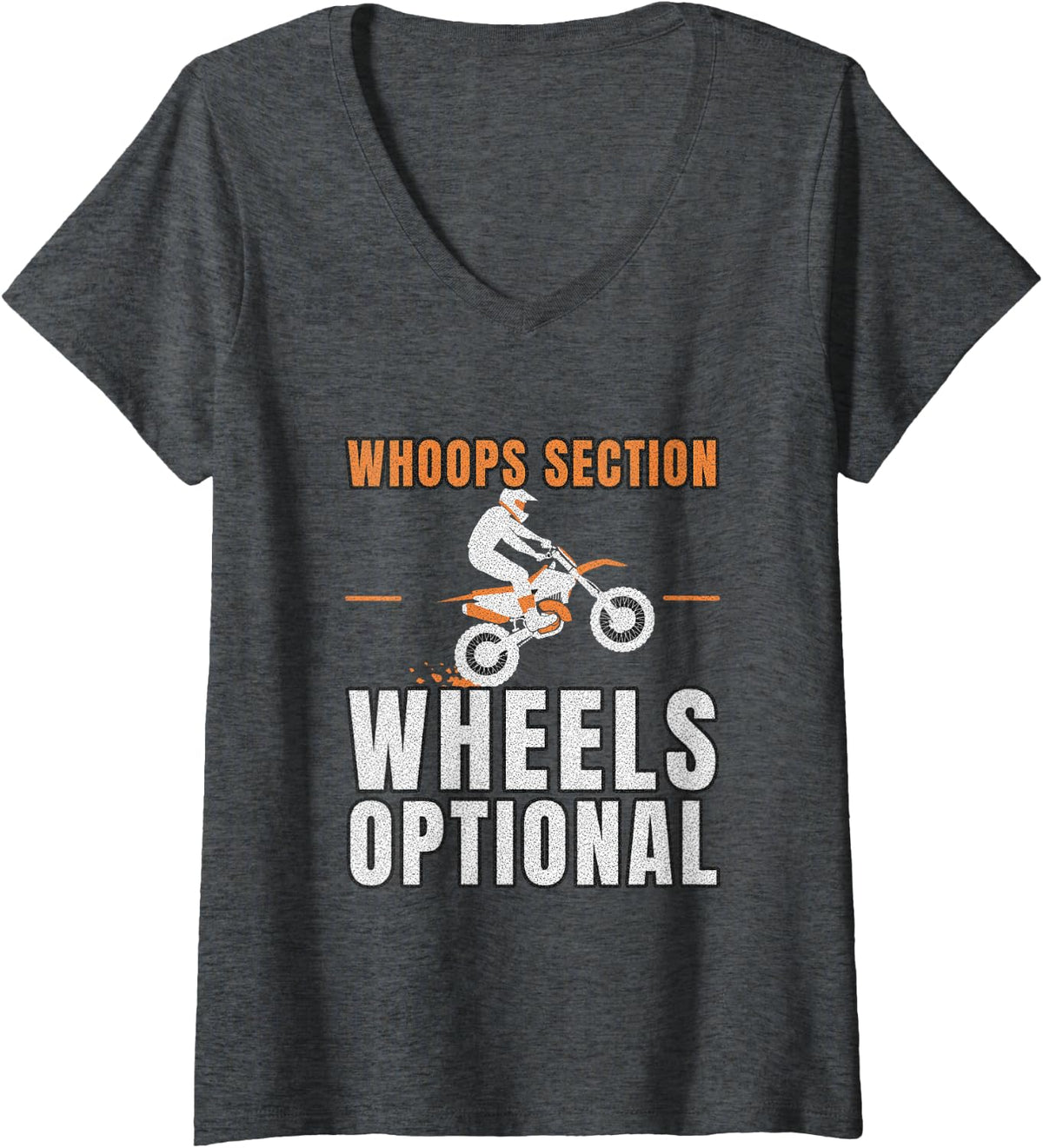 Women's Dirt Bike Motocross Funny Dirt Bike Dirt Biking Supercross V-Neck T-Shirt - Dark Heather Grey