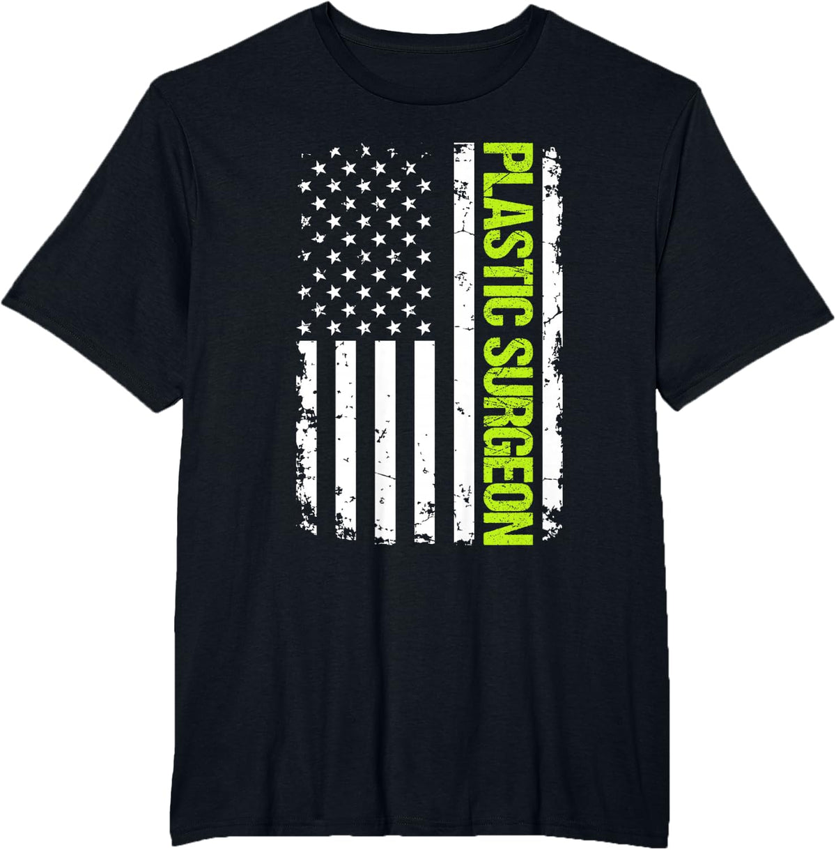 Plastic Surgeon USA Flag T-Shirt - Black