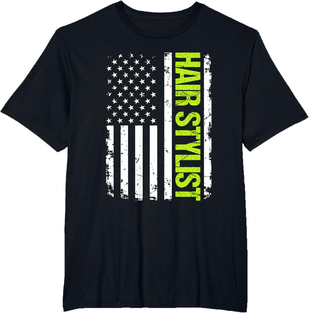 Hair Stylist USA Flag T-Shirt - Black