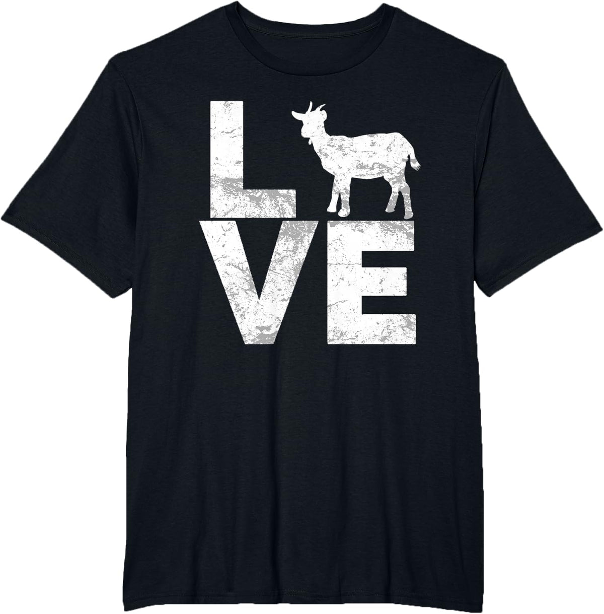 I Love Goats Vintage Look T-Shirt - Black