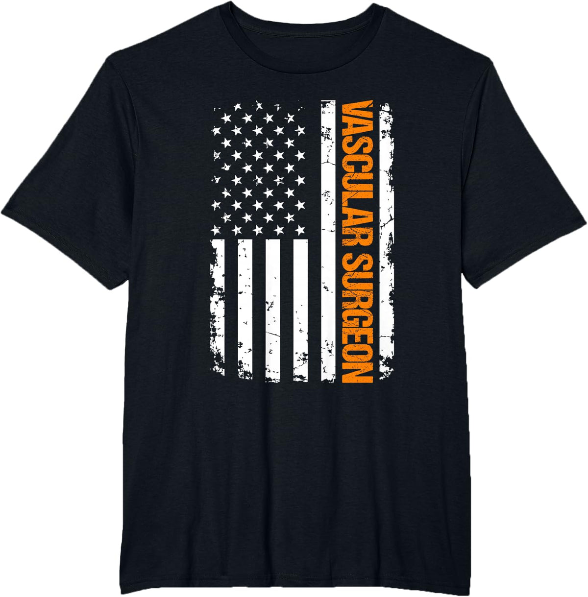 Vascular Surgeon USA Flag T-Shirt - Black