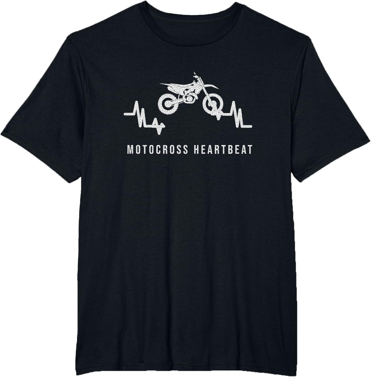 Enduro Racing - Motocross Heartbeat - Dirt Bike Rider T-Shirt - Black