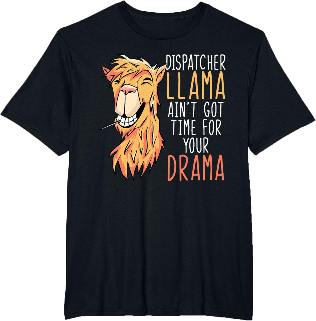 Dispatcher Llama Dispatch Operator First-Responder T-Shirt - Black