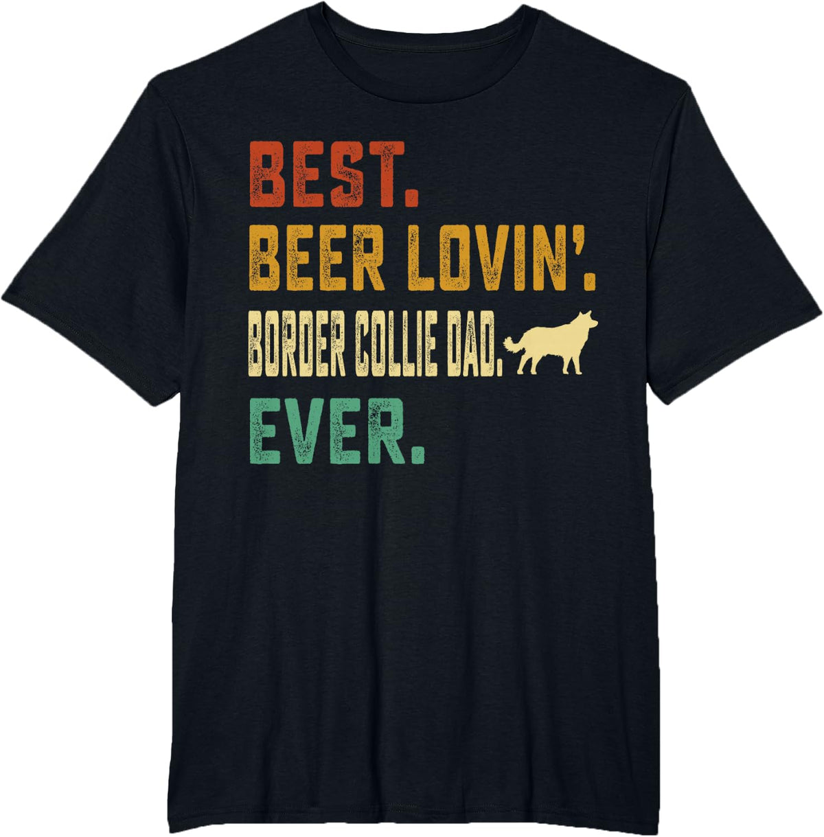 Border Collie Lover - Best Beer Loving Border Collie Dad T-Shirt - Black