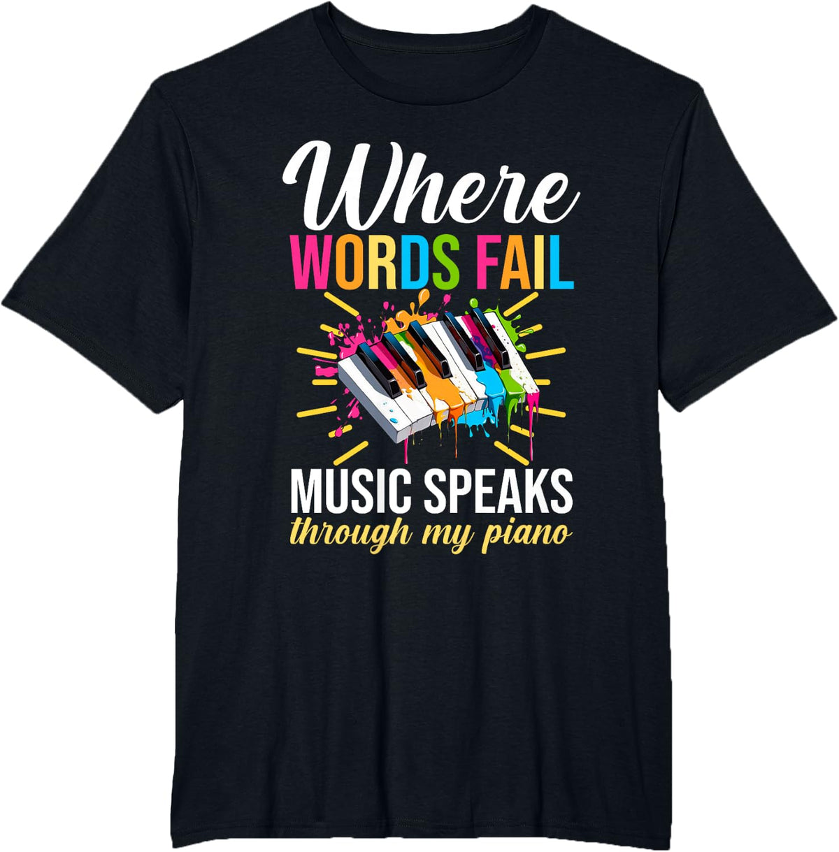 Pianist Piano T-Shirt - Black