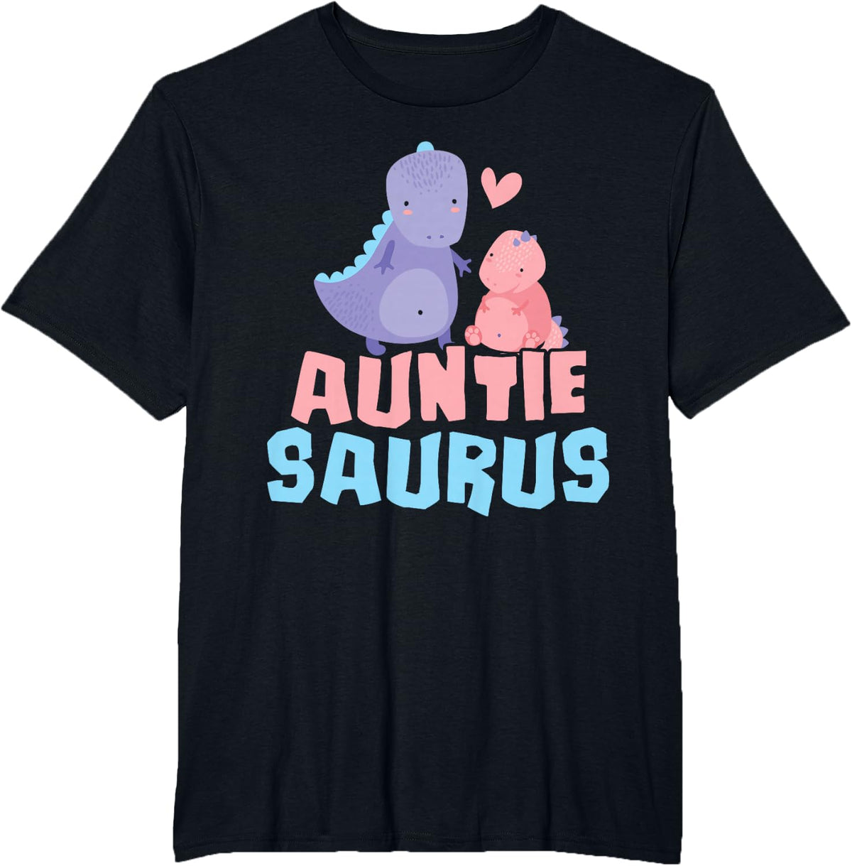 Auntie Saurus Aunties Dinosaur Aunt T-Shirt - Black