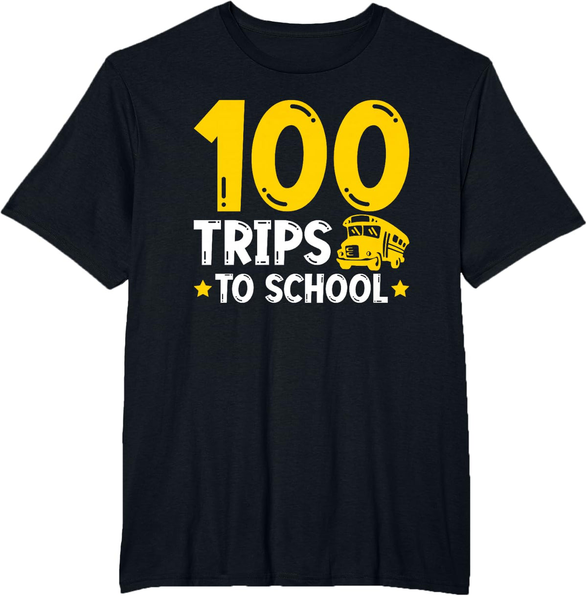 School Bus Driver 100 Trips to School T-Shirt - Black