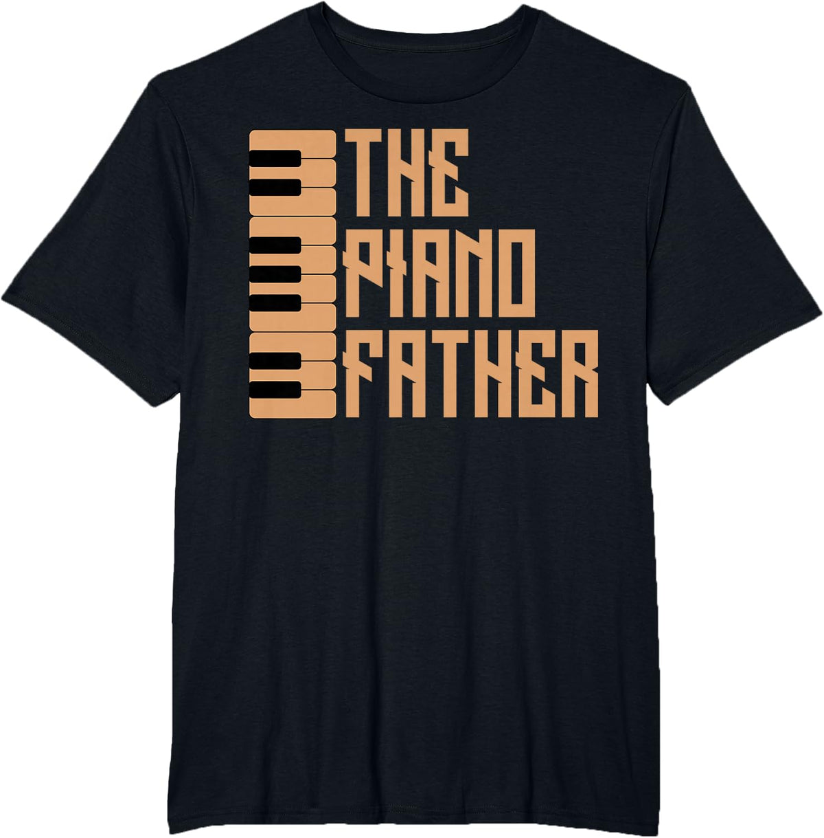 The Piano Father - Funny Pianist Dad Fathers Day T-Shirt - Black