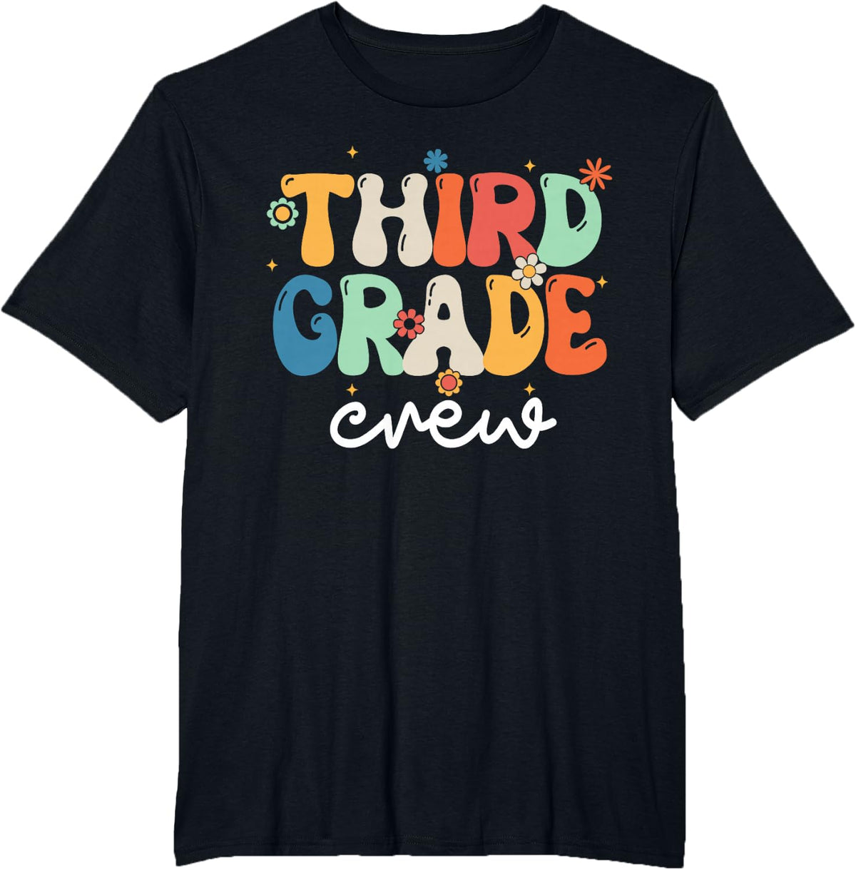 Third Grade Teacher 3rd Grade Crew Back To School Teacher T-Shirt - Black
