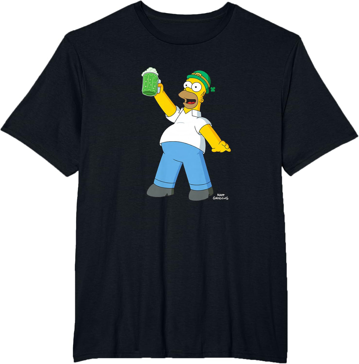 The Simpsons Homer Simpson Green Duff Beer St. Patrick's Day T-Shirt - Black