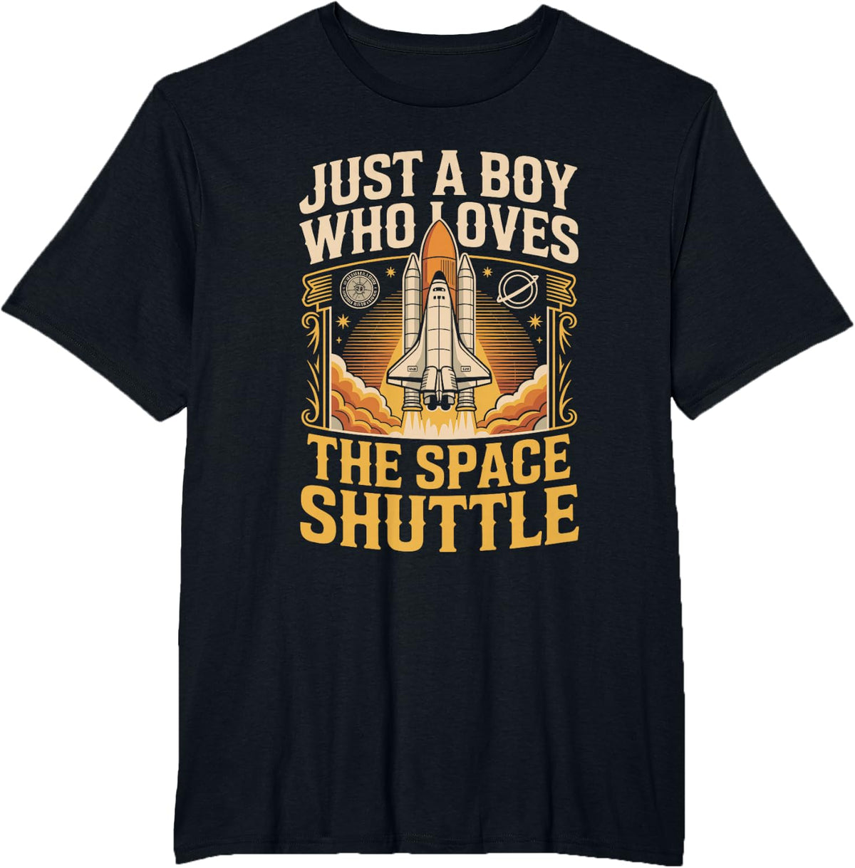 Just a Boy Who Loves the Space Shuttle Space Lover T-Shirt - Black