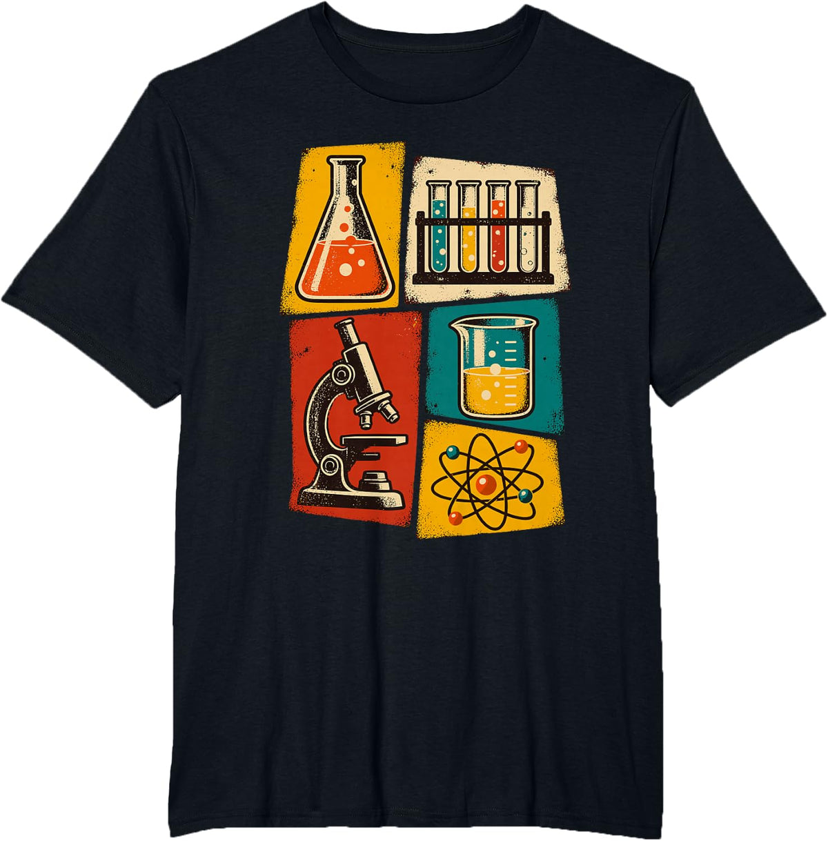 Retro Chemistry Science Laboratory Equipment Art T-Shirt - Black