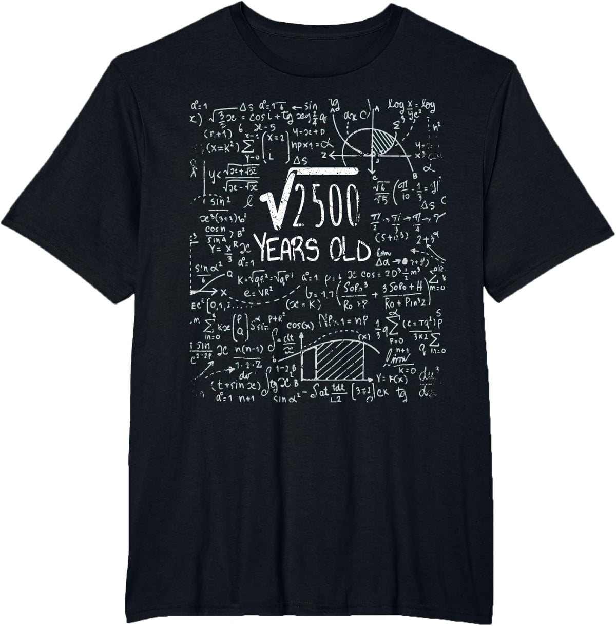 Square Root of 2500 50 Years Old 50th Birthday T-Shirt - Black