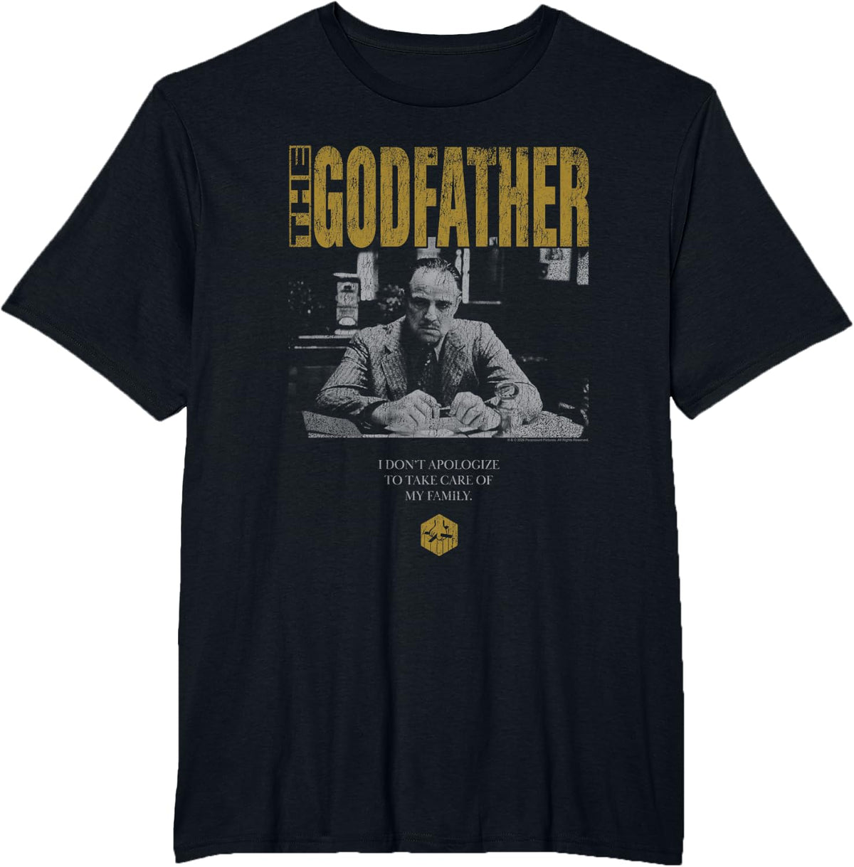 The Godfather Distressed Vintage Family Quote Gangster Movie T-Shirt - Black