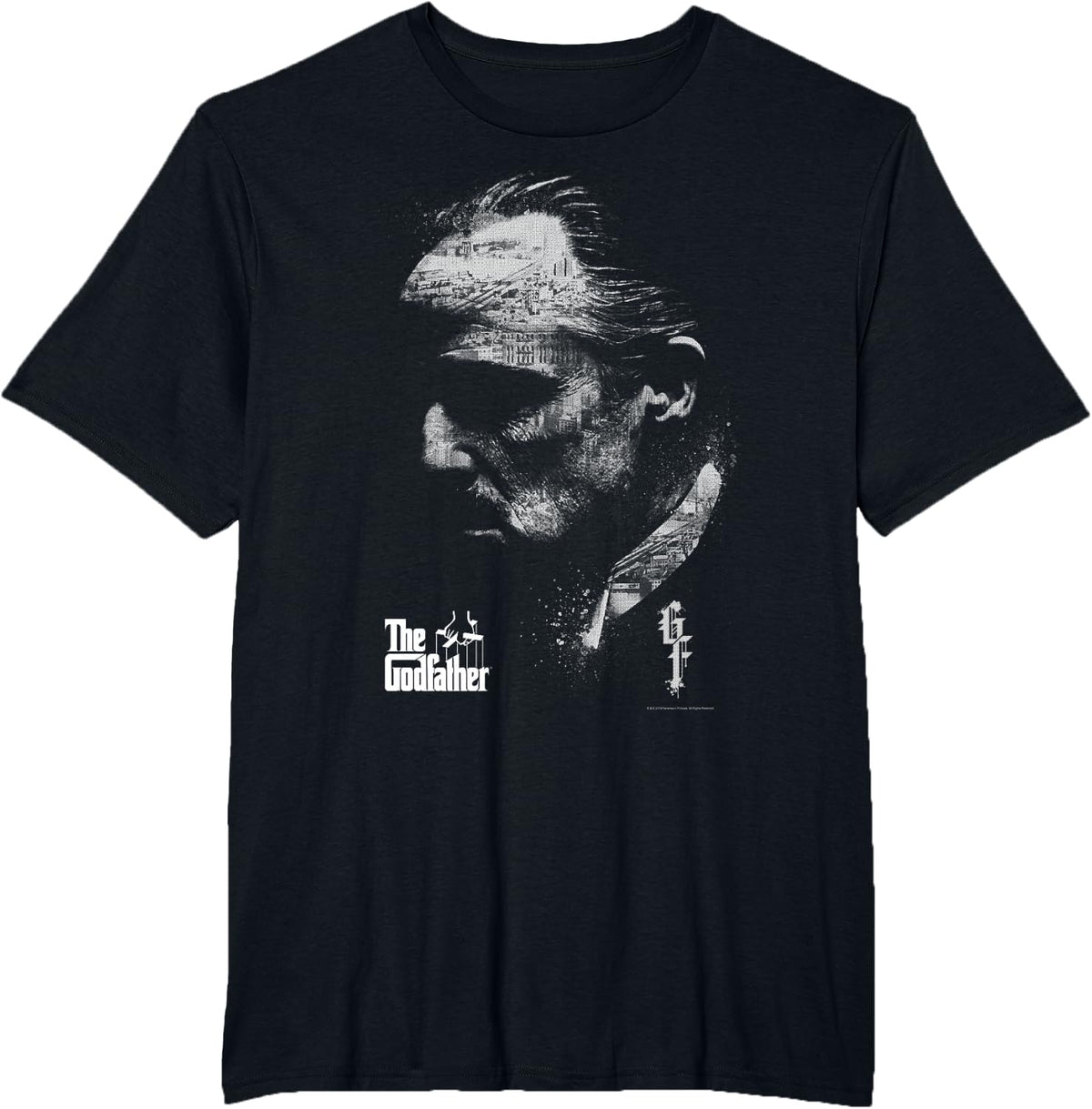 The Godfather Don Vito Corleone Profile Portrait T-Shirt - Black