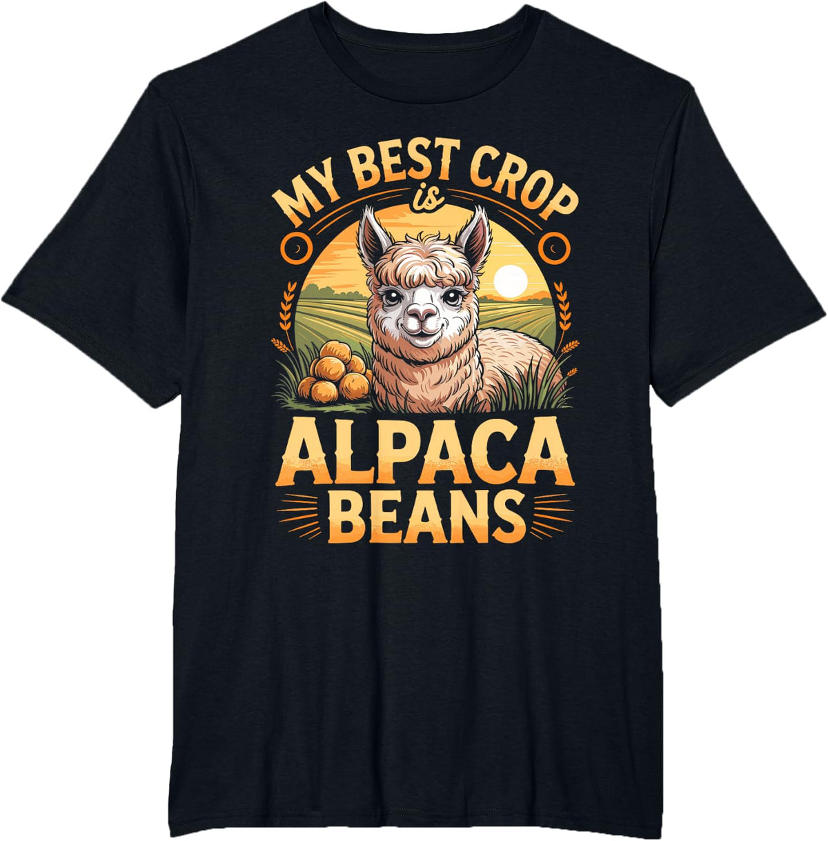 My Best Crop is Alpaca Beans Alpacas T-Shirt - Black