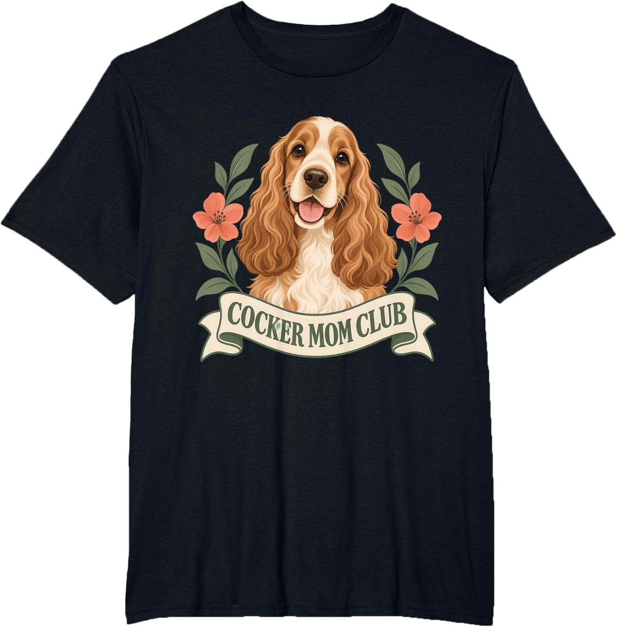 English Cocker Spaniel Dog Mom T-Shirt - Black