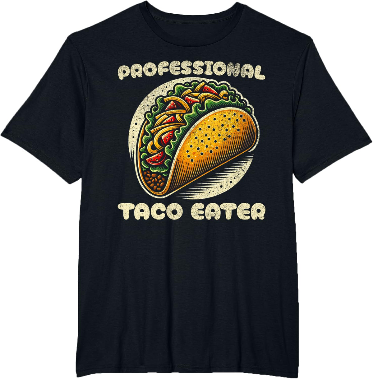 Funny Taco Lover Cinco De Mayo Professional Eater Taster T-Shirt - Black
