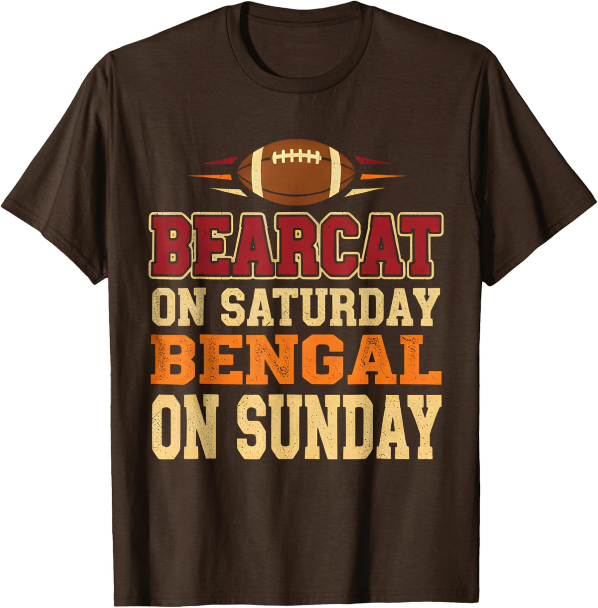 Bearcat on Saturday Bengal on Sunday T-Shirt - Brown