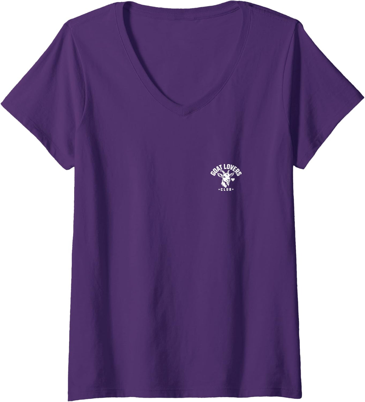 Women's Goat Lovers Club Vintage Minimalist Hobby Team Group V-Neck T-Shirt - Purple