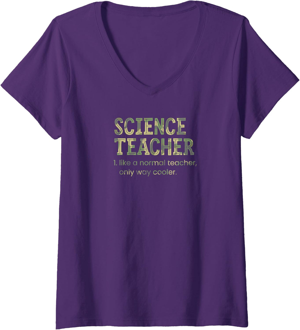 Women's Science Teacher Like A Normal Teacher Only Way Cooler V-Neck T-Shirt - Purple