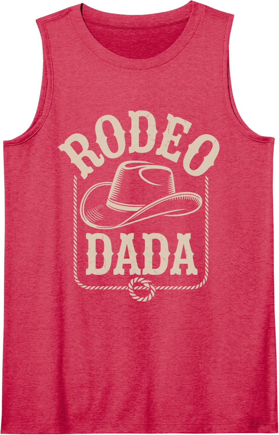 Rodeo Dad Art for Dad Father Men Bull Riding Rodeo Cowboy Sleeveless Tank Top - Red