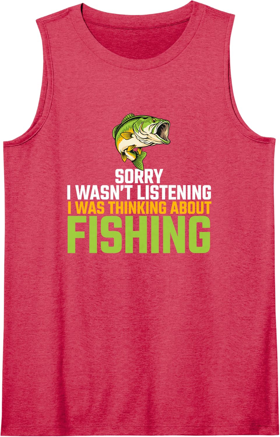 Funny Fishing Humor for Women Who Tune Out to Think of Trout Sleeveless Tank Top - Red