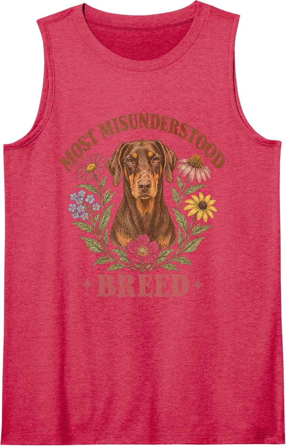 Most Misunderstood Breed Doberman Pinscher Dog Sleeveless Tank Top - Red