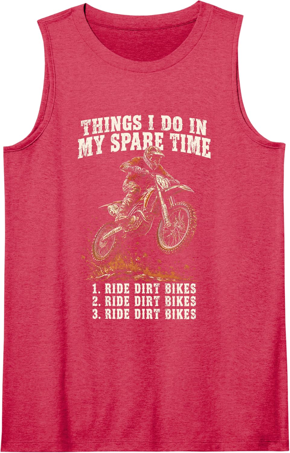 Things I Do in My Spare Time Motocross Dirt Bike Sleeveless Tank Top - Red
