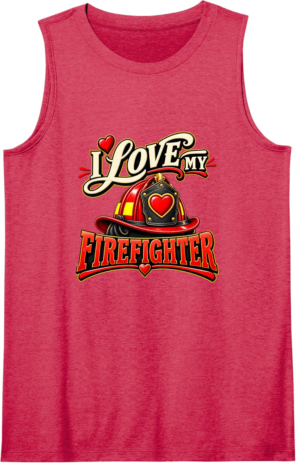 Firefighter Supporter First Responder Family Sleeveless Tank Top - Red