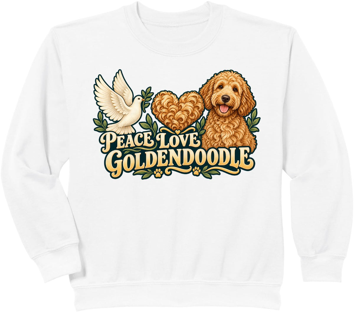 Peace Love Goldendoodle Sweatshirt - White