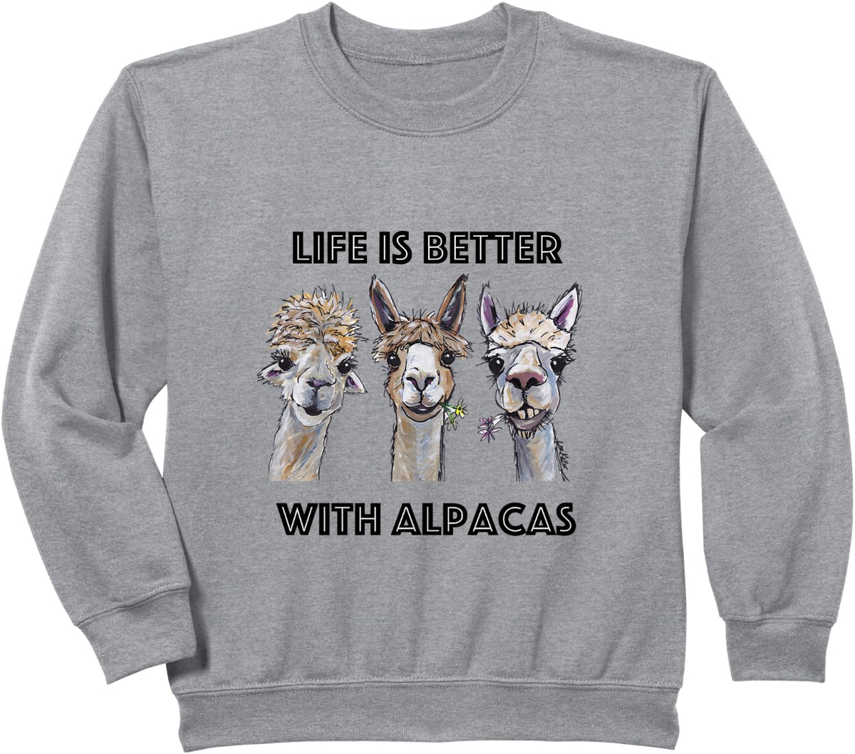 Life is Better with Alpacas Shirt, Alpaca Lover Sweatshirt - Heather Grey