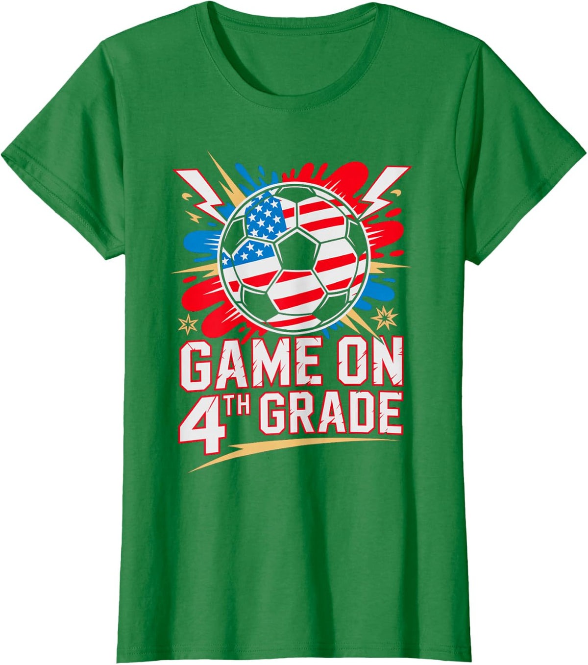 American Game ON 4th Grade Soccer Ready Teacher Happy Tiny T-Shirt - Kelly Green