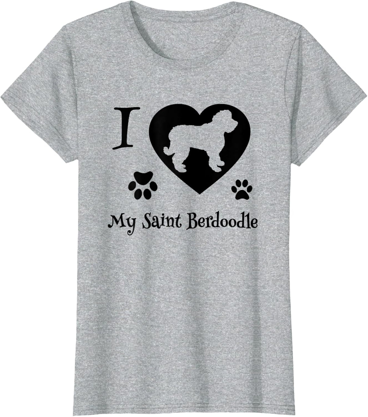 Saint Berdoodle Shirt Design for Saint Berdoodle Dog Lovers Men Women Kids T-Shirt - Heather Grey