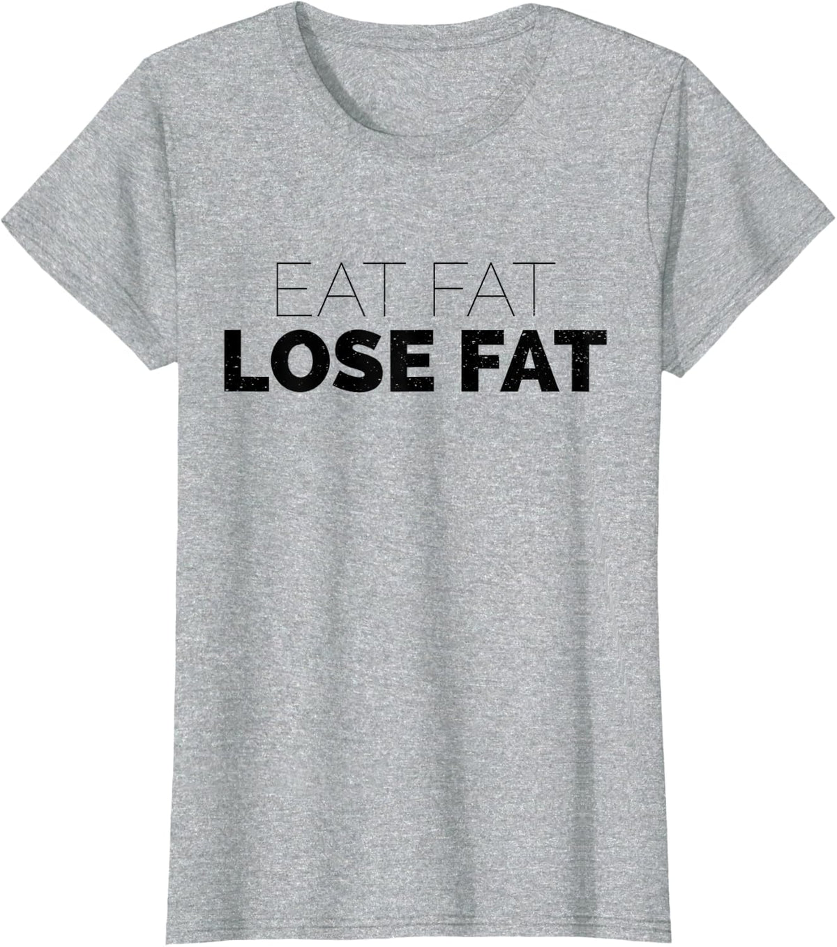 Eat Fat Lose Fat Novelty Ketogenic T-Shirt - Heather Grey