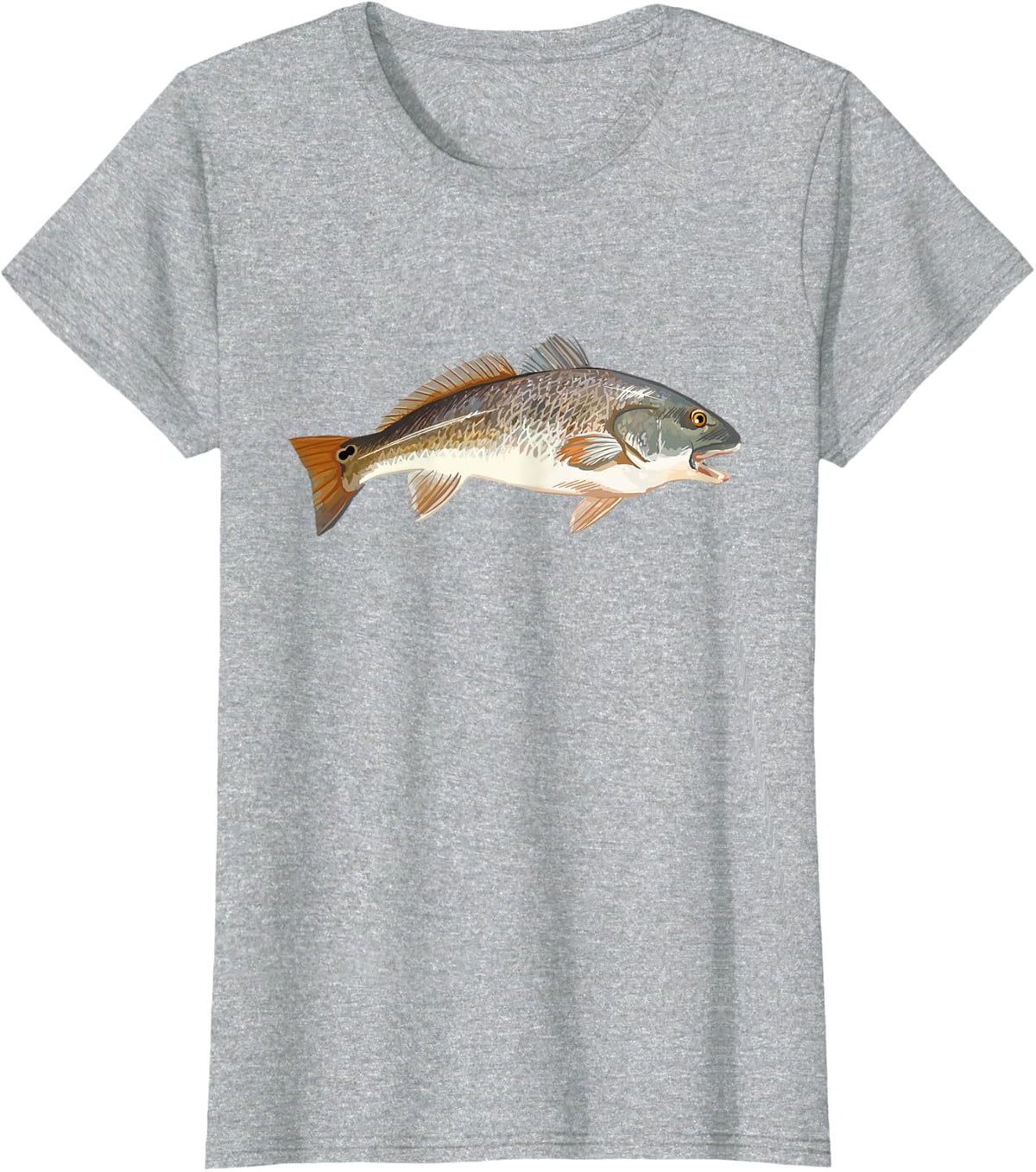 Redfish T-Shirt | Red Drum Fish Shirt - Heather Grey