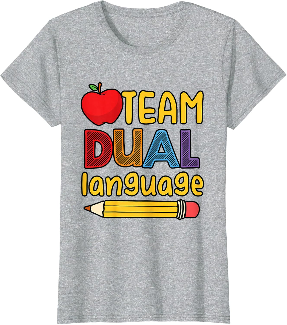 Team dual language - Bilingual Dual Language Teacher T-Shirt - Heather Grey
