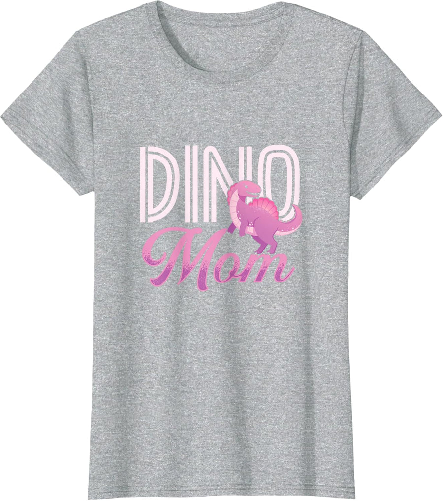 Dino Mom | Dinosaurs Lover | Mother's Day T-Shirt - Heather Grey