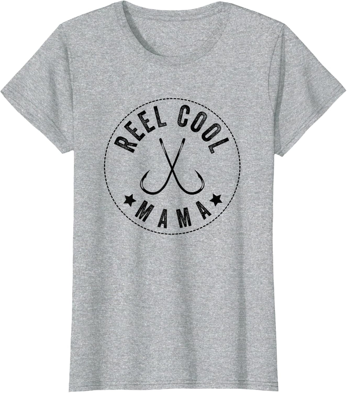 Reel Cool Mama Fishing T-Shirt for Women and Moms Who Fish Tees - Heather Grey