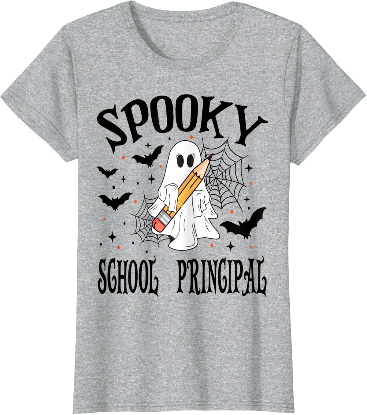 Spooky School Principal Halloween School T-Shirt - Heather Grey