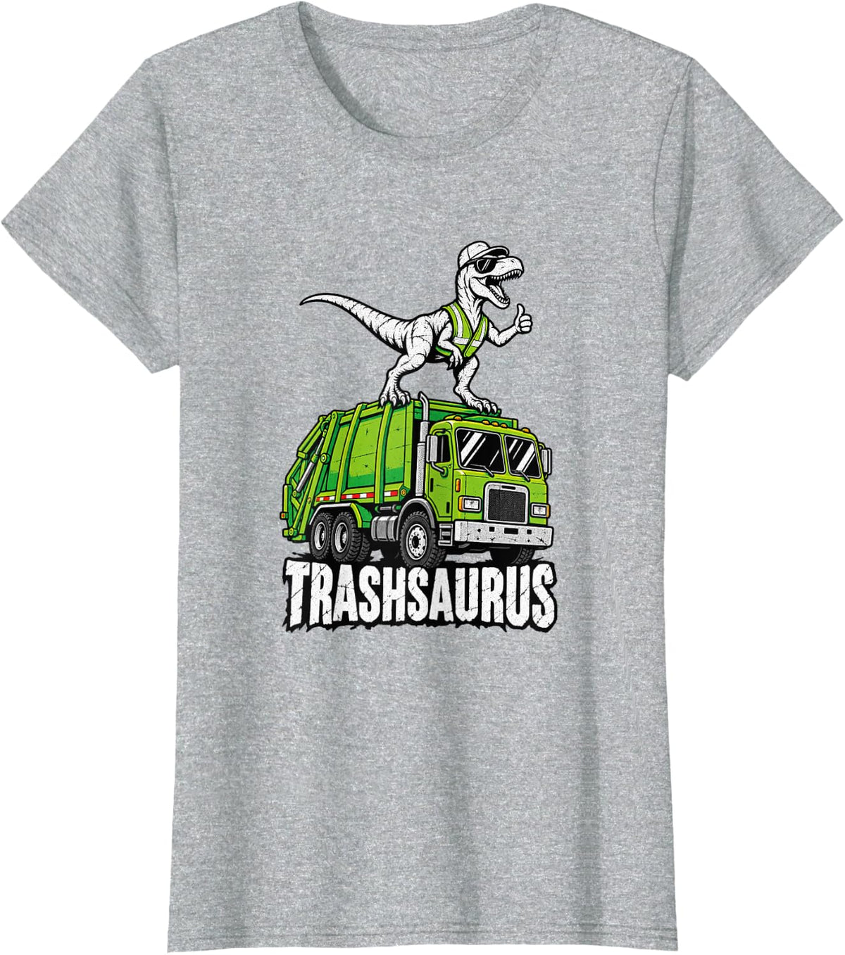 Trashsaurus, Garbage Truck Driver T-Shirt - Heather Grey