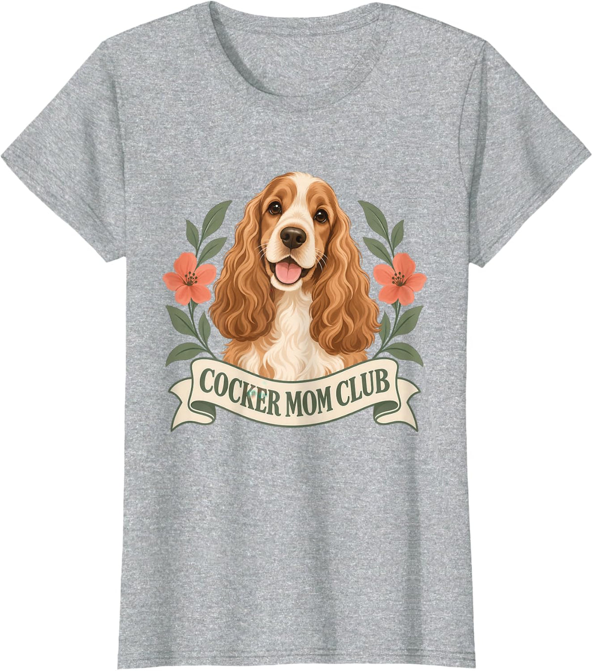 English Cocker Spaniel Dog Mom T-Shirt - Heather Grey