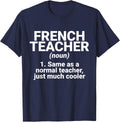 French Teacher Definition Teaching Class School Education T-Shirt - Navy Blue