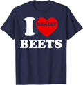 Cute Funny I Heart Beets I Love Beets Lover For Women Men T-Shirt - Navy Blue