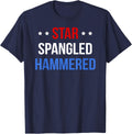 Funny 4th of July Star Spangled Hammered Shirt T-Shirt - Navy Blue