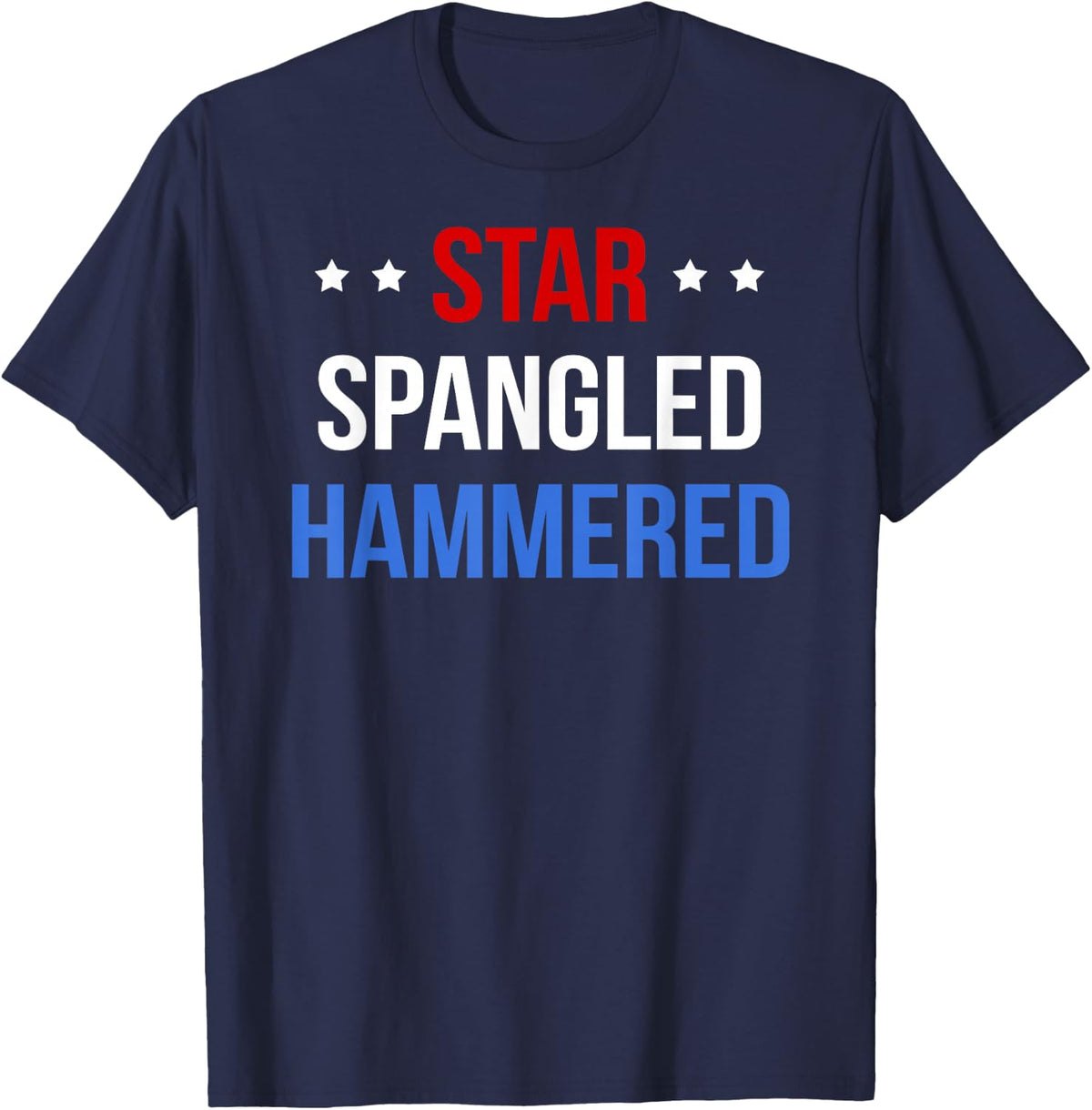 Funny 4th of July Star Spangled Hammered Shirt T-Shirt - Navy Blue
