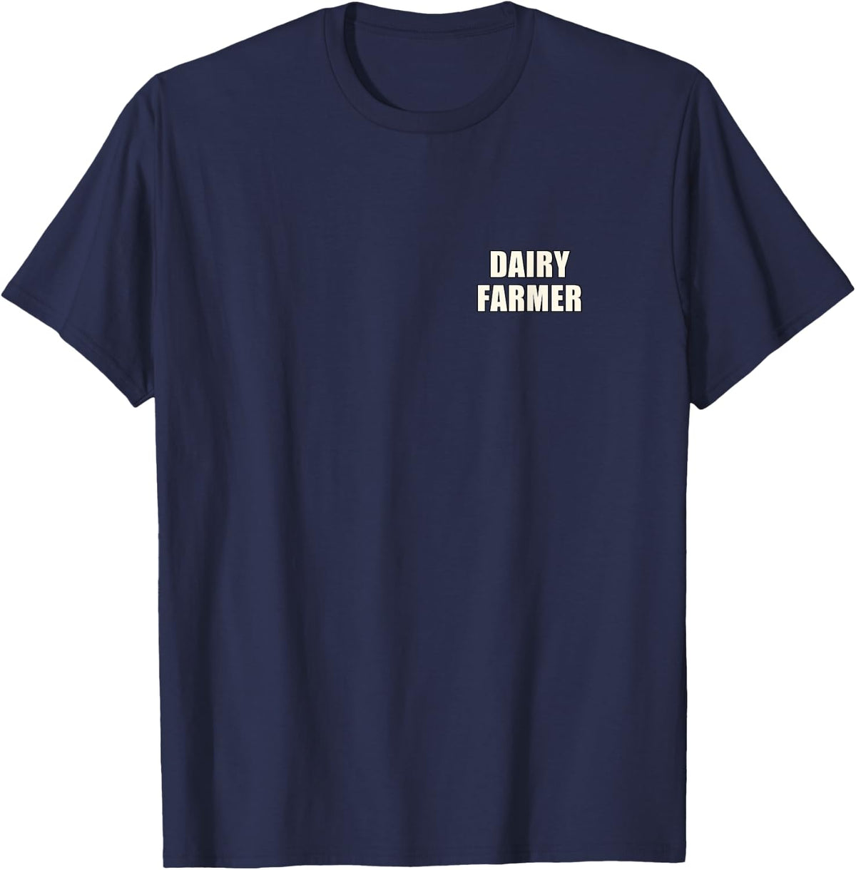 Dairy Farmer Cattle Milk Farm Life Bold Typography T-Shirt - Navy Blue