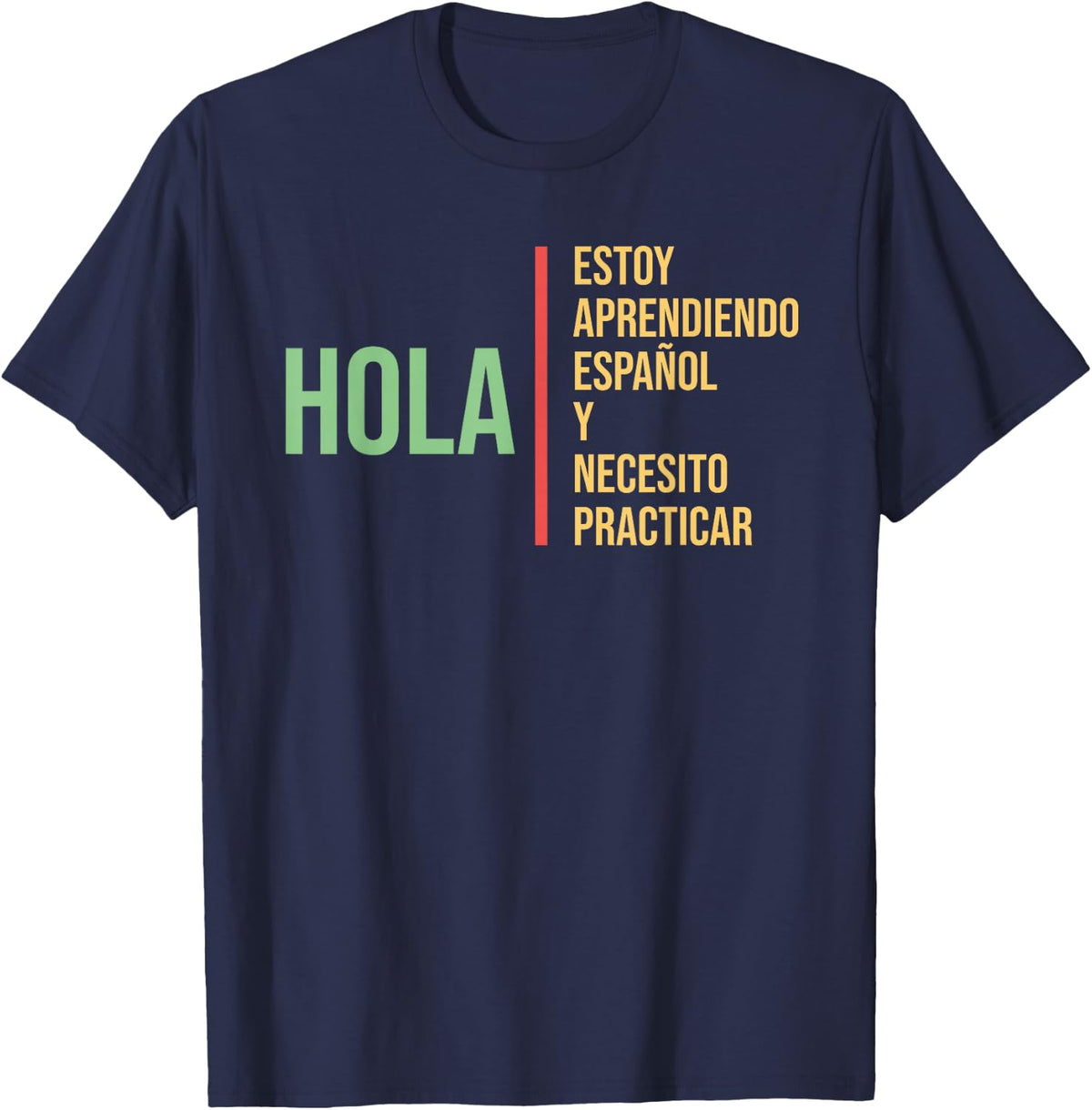 Spanish Language Learning T-Shirt for Students Practice Teacher Tees Gift - Navy Blue